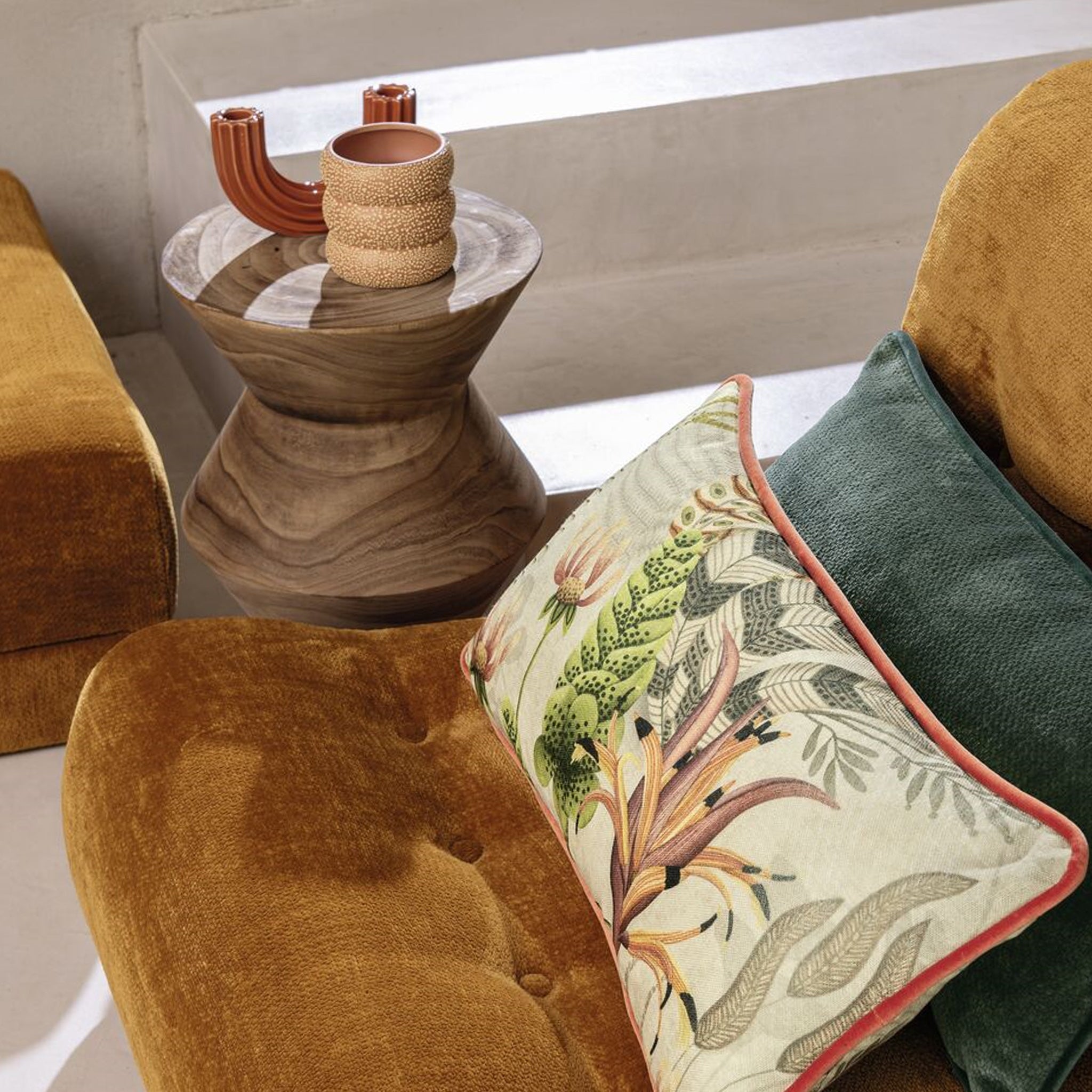 sofapude med blomsterprint